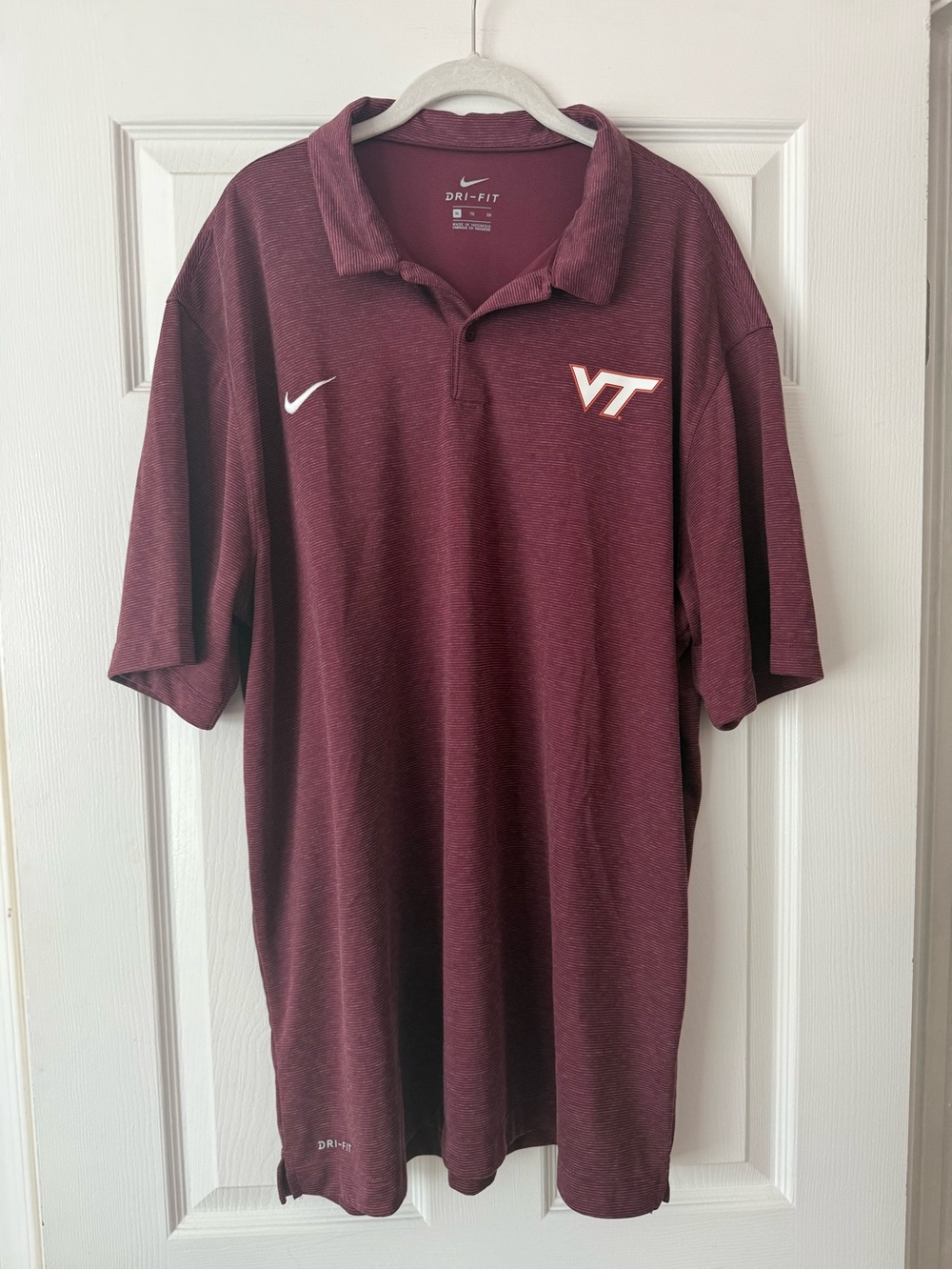 Nike Maroon Dri-FIT Polo with VT Logo